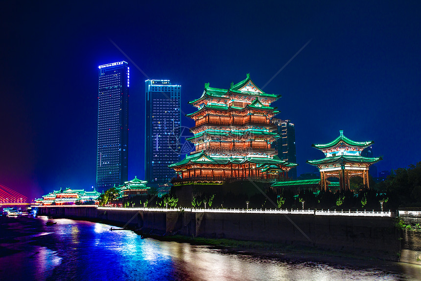 南昌地标滕王阁夜景